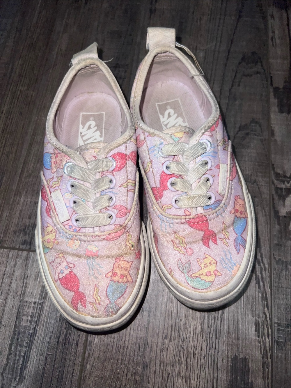 Vans Kids Pastel Pink Mermaid Canvas Sneakers